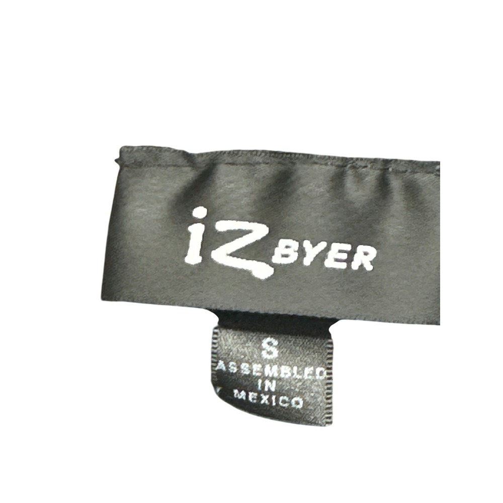 IZ Byer Women's Grey Black Cardigan Tank Top Set 3/4 Sleeve Ruched Size Small - Picture 4 of 9